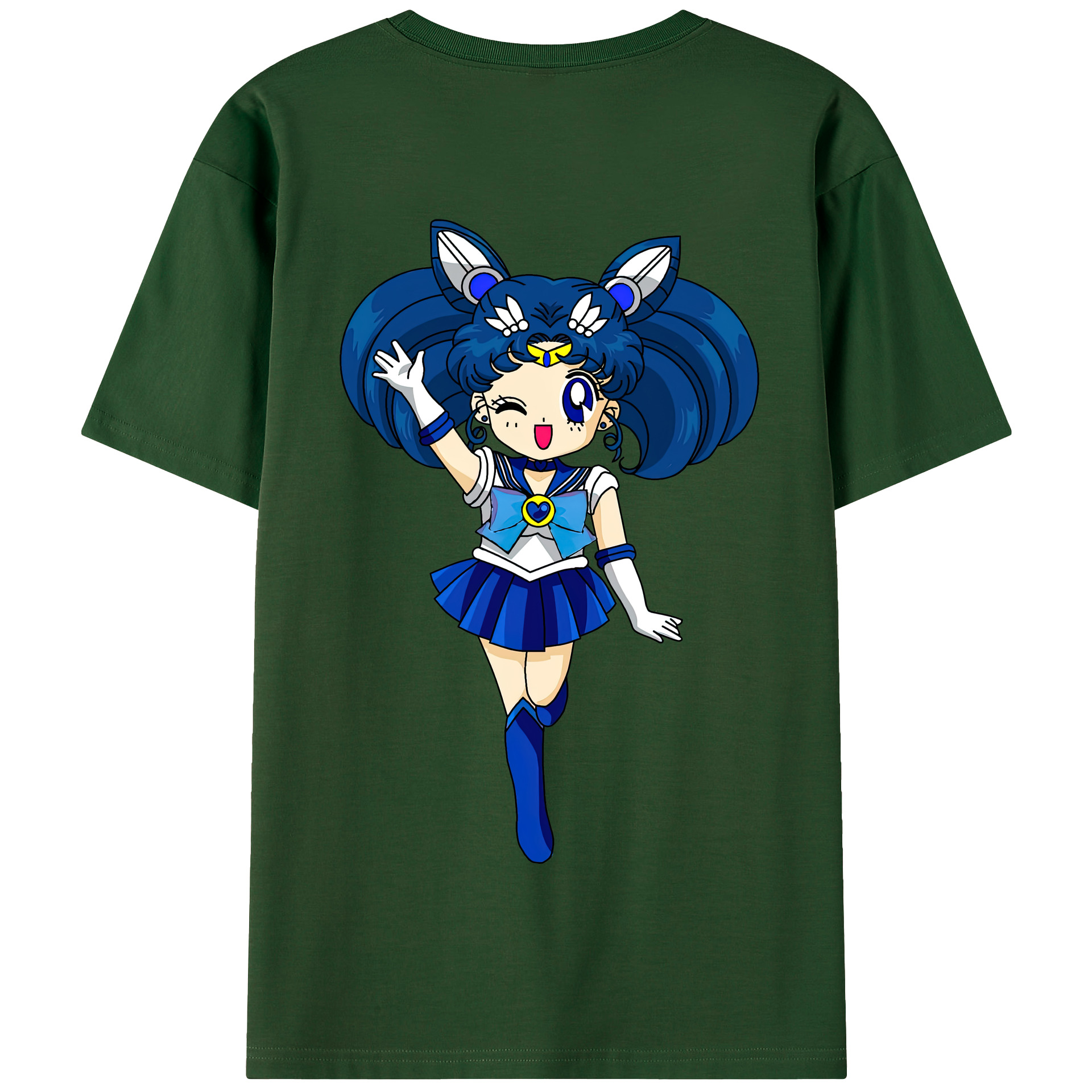 （画像用） 美少女戦士セーラームーン 水野 亜美 みずの あみ Sailor Moon Mizuno Ami 綿100％半袖Tシャツ（背面プリント）